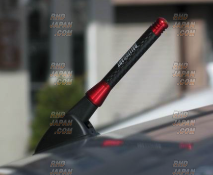 Sigma Speed RALLIART Carbon Fiber Short Antenna Fixed Type - Blue